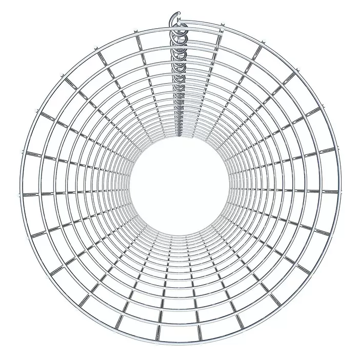 Gabiona Gabionensäule - Durchmesser: 37 cm, Höhe: 160 cm, Stahl, Maschenbreite: 50 mm, Maschenhöhe: 100 mm, Spirale - Zylindrischer verchromter Metallgittertunnel mit zentralem Spiralelement.