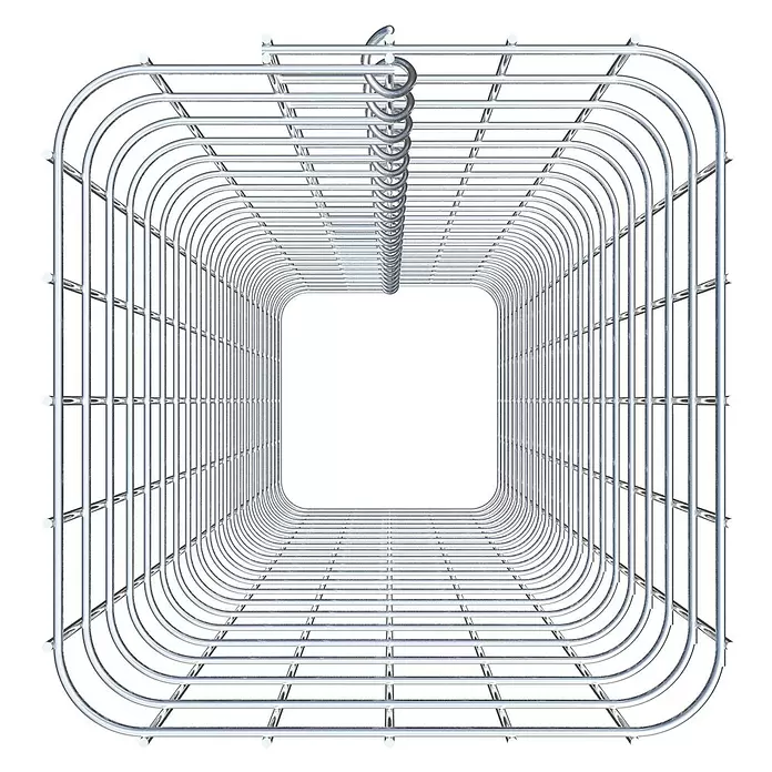 Gabiona Gabionensäule - 27 x 27 x 110 cm, Stahl, Maschenbreite: 50 mm, Maschenhöhe: 50 mm - Verchromtes Metallgitter-Tunnel mit abgerundeten Ecken und Aufhängeösen.