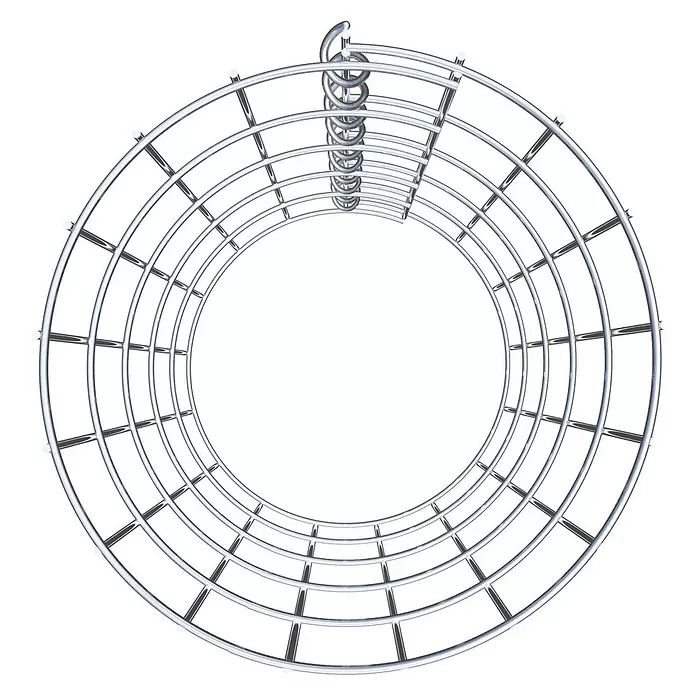 Gabiona Gabionensäule - Durchmesser: 27 cm, Höhe: 50 cm, Stahl, Maschenbreite: 50 mm, Maschenhöhe: 100 mm - Verchromtes Metall-Rundgestell mit spiralförmigem Griff zur Organisation von Topfdeckeln.