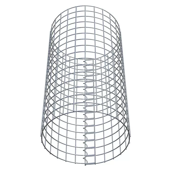 Gabiona Gabionensäule - Durchmesser: 42 cm, Höhe: 80 cm, Stahl, Maschenbreite: 50 mm, Maschenhöhe: 50 mm, Spirale - Verzinkter Metallgitterzylinder, oft als Gabione oder Pflanzenschutz verwendet.