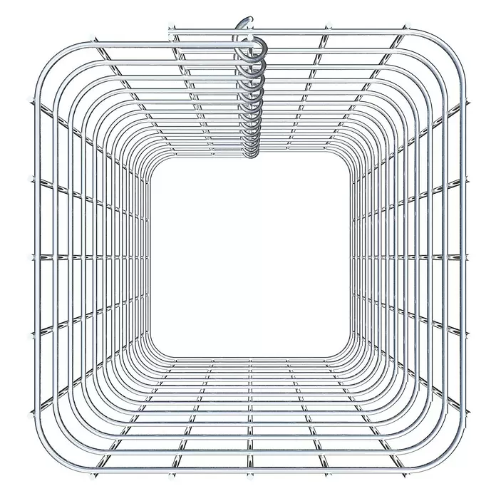 Gabiona Gabionensäule - 27 x 27 x 60 cm, Stahl, Maschenbreite: 50 mm, Maschenhöhe: 50 mm - Rechteckiges Abtropfgestell aus Chrommetall mit Aufhängehaken.