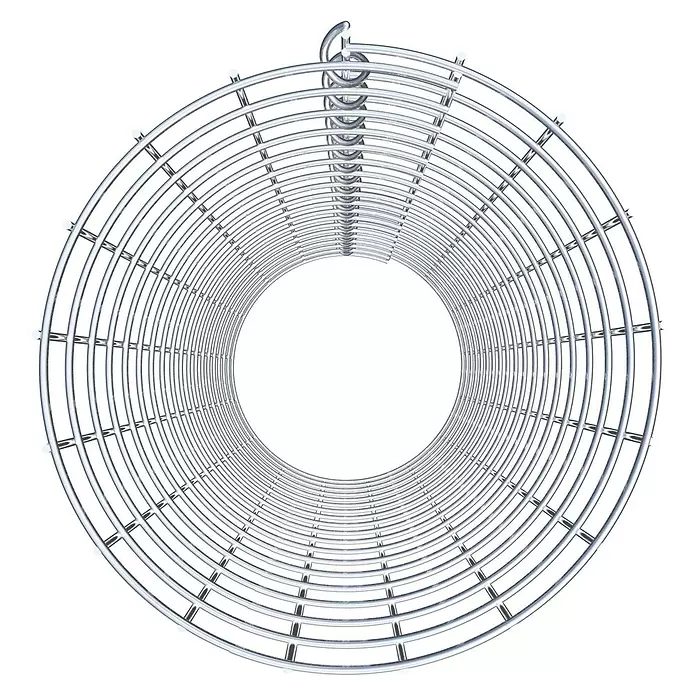 Gabiona Gabionensäule - Durchmesser: 27 cm, Höhe: 90 cm, Stahl, Maschenbreite: 50 mm, Maschenhöhe: 50 mm - Silbernes Metallspiralgitter, das einen Zylinder bildet.