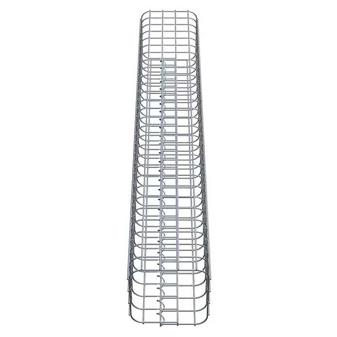 Gabiona Gabionensäule - 22 x 22 x 140 cm, Stahl, Maschenbreite: 50 mm, Maschenhöhe: 50 mm - Silberfarbene Gitterkabelrinne zur effizienten Kabelverwaltung.