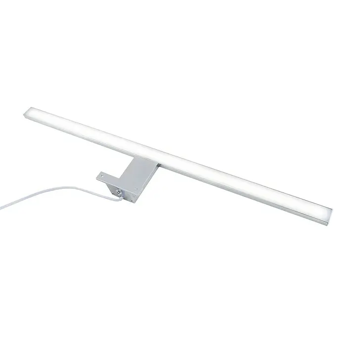 Briloner Aplique LED para espejo - 8 W, L x An x Al: 60 x 10,3 x 3,6 cm, Plateado, Blanco neutro - Barra de luz LED de pared con soporte plateado, ideal para baño o iluminación de espejo. Diseño moderno para iluminación elegante.