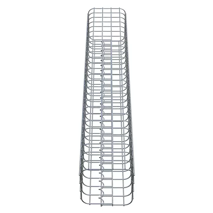 Gabiona Gabionensäule - 22 x 22 x 130 cm, Stahl, Maschenbreite: 50 mm, Maschenhöhe: 50 mm - Stapelbarer rechteckiger, silberfarbener Metall-Drahtkorb.