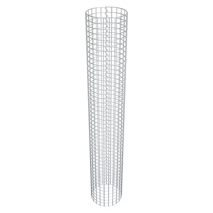 Gabiona Gabionensäule - Durchmesser: 37 cm, Höhe: 230 cm, Stahl, Maschenbreite: 50 mm, Maschenhöhe: 50 mm - Hoher, zylindrischer Gabionenkorb aus verzinktem Stahldrahtgeflecht.