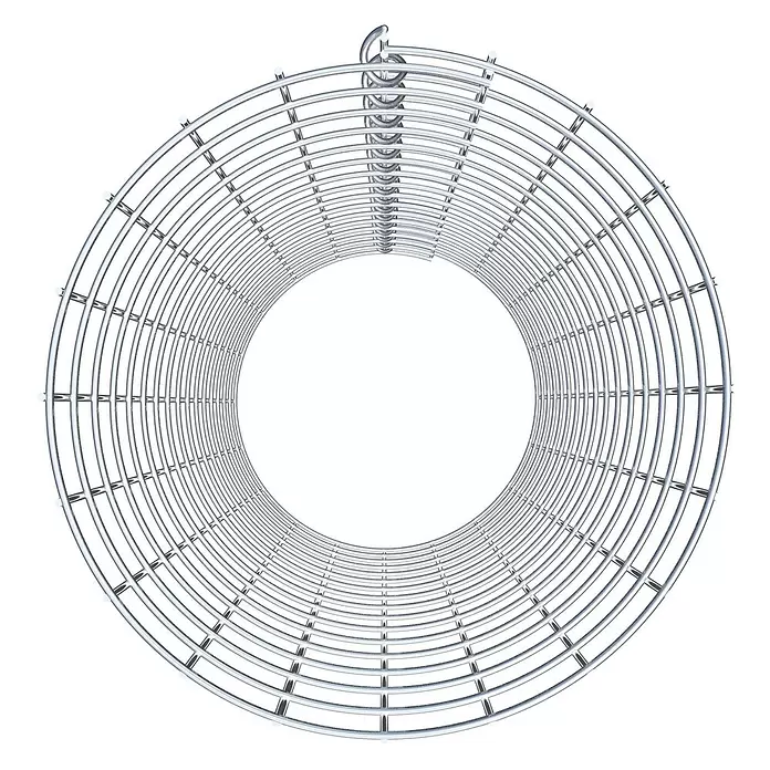 Gabiona Gabionensäule - Durchmesser: 32 cm, Höhe: 80 cm, Stahl, Maschenbreite: 50 mm, Maschenhöhe: 50 mm, Spirale - Glänzendes silbernes Metallzylindergitter mit spiralförmiger Aufhängeschlaufe.