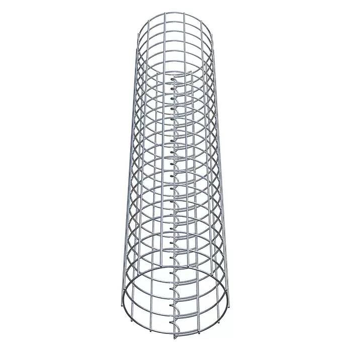 Gabiona Gabionensäule - Durchmesser: 22 cm, Höhe: 100 cm, Stahl, Maschenbreite: 50 mm, Maschenhöhe: 50 mm - Konisches Bewehrungsgeflecht aus Metall für Beton mit integrierter Mittelspirale.