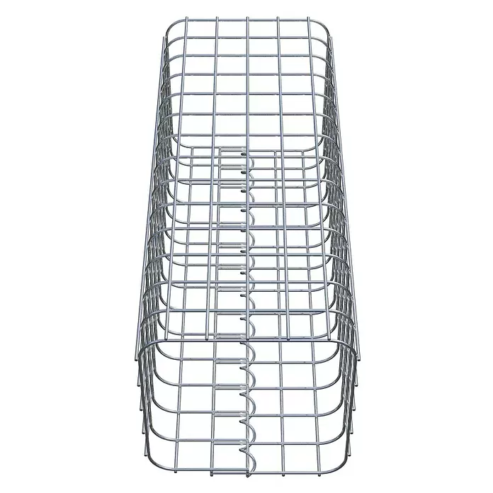 Gabiona Gabionensäule - 27 x 27 x 70 cm, Stahl, Maschenbreite: 50 mm, Maschenhöhe: 50 mm - Silberner rechteckiger Drahtkorb, stapelbar für Aufbewahrung.
