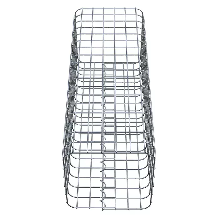 Gabiona Gabionensäule - 32 x 32 x 90 cm, Stahl, Maschenbreite: 50 mm, Maschenhöhe: 50 mm - Rechteckiger silberner Metallgitterkorb zum Spülbeckenschutz oder Abtropfen von Geschirr.