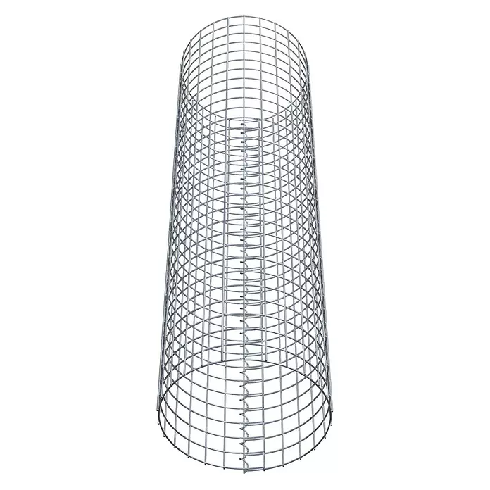 Gabiona Gabionensäule - Durchmesser: 42 cm, Höhe: 150 cm, Stahl, Maschenbreite: 50 mm, Maschenhöhe: 50 mm - Zylinder aus verzinktem Drahtgeflecht, geeignet für Baumschutzgitter oder Gabionen.