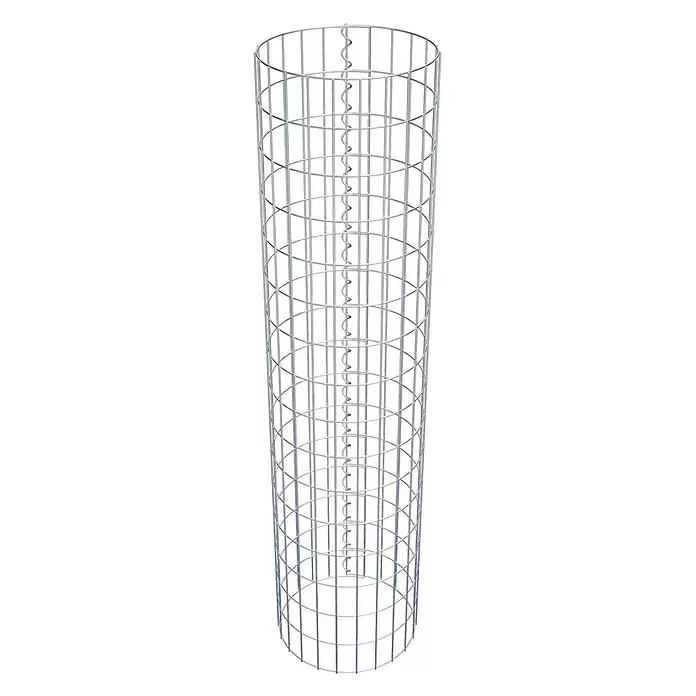 Gabiona Gabionensäule - Durchmesser: 37 cm, Höhe: 160 cm, Stahl, Maschenbreite: 50 mm, Maschenhöhe: 100 mm, Spirale - Zylindrischer Gabionenkorb aus verzinktem Stahldrahtgeflecht mit Spiralverbindungen.