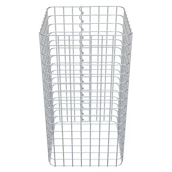 Gabiona Gabionensäule - 42 x 80 cm, Stahl, Maschenbreite: 50 mm, Maschenhöhe: 50 mm - Leerer, rechteckiger Gabionenkorb aus silbergrauem Metallgitter mit innenliegenden S-förmigen Verstärkungsdrähten.