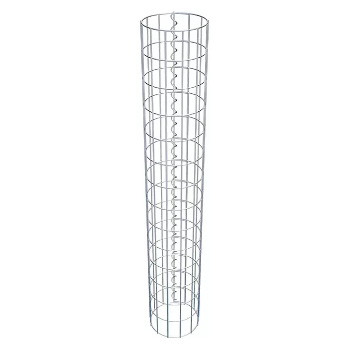 Gabiona Gabionensäule - Durchmesser: 22 cm, Höhe: 140 cm, Stahl, Maschenbreite: 50 mm, Maschenhöhe: 100 mm - Zylindrischer Metallbewehrungskorb mit spiralförmiger Bewehrungsstange.