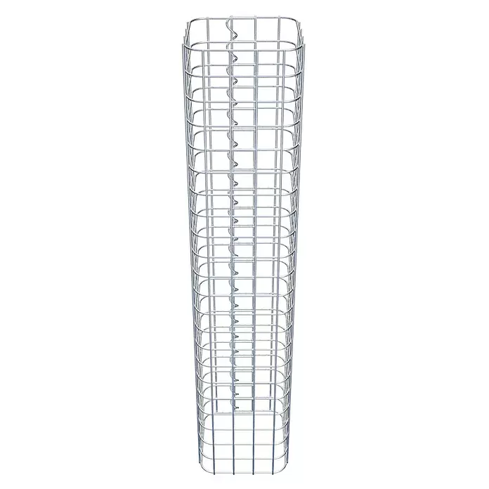 Gabiona Gabionensäule - 22 x 22 x 110 cm, Stahl, Maschenbreite: 50 mm, Maschenhöhe: 50 mm - Gabionenkorb aus verzinktem Draht mit Spiralverbindern zur Steinfüllung.