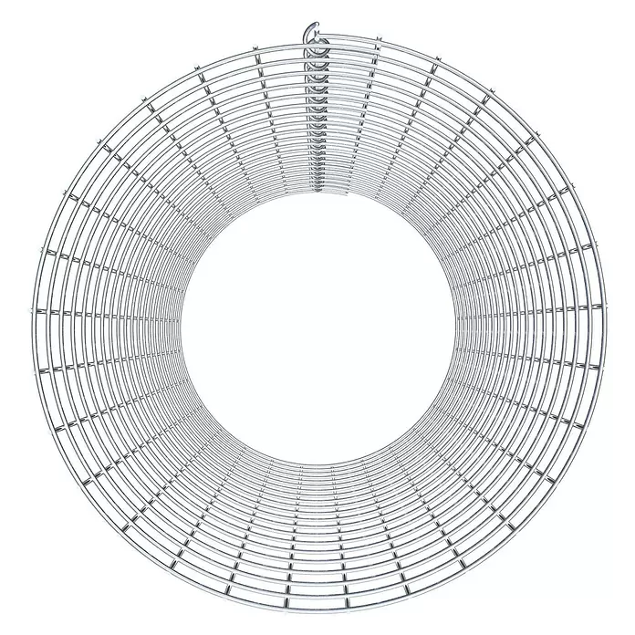 Gabiona Gabionensäule - Durchmesser: 47 cm, Höhe: 100 cm, Stahl, Maschenbreite: 50 mm, Maschenhöhe: 50 mm - Silberfarbenes, kreisförmiges Drahtgitter mit spiralförmiger Aufhängung oben. Dient als Schutzgitter oder Lüfterschutz.