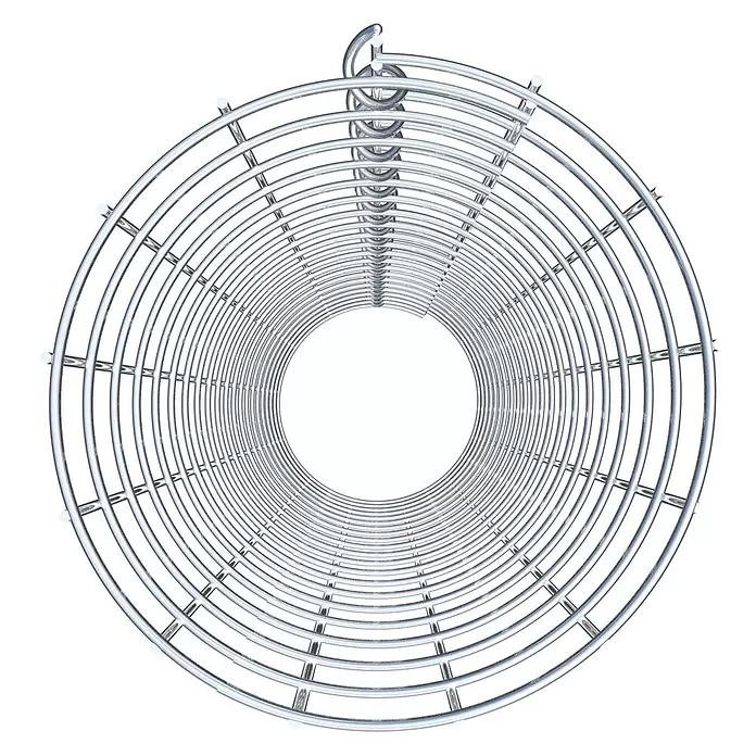 Gabiona Gabionensäule - Durchmesser: 22 cm, Höhe: 100 cm, Stahl, Maschenbreite: 50 mm, Maschenhöhe: 50 mm - Glänzendes silbernes Metall-Spiralrohrgestell aus verbundenen Ringen und Stäben, zylindrisch geformt mit Haken.