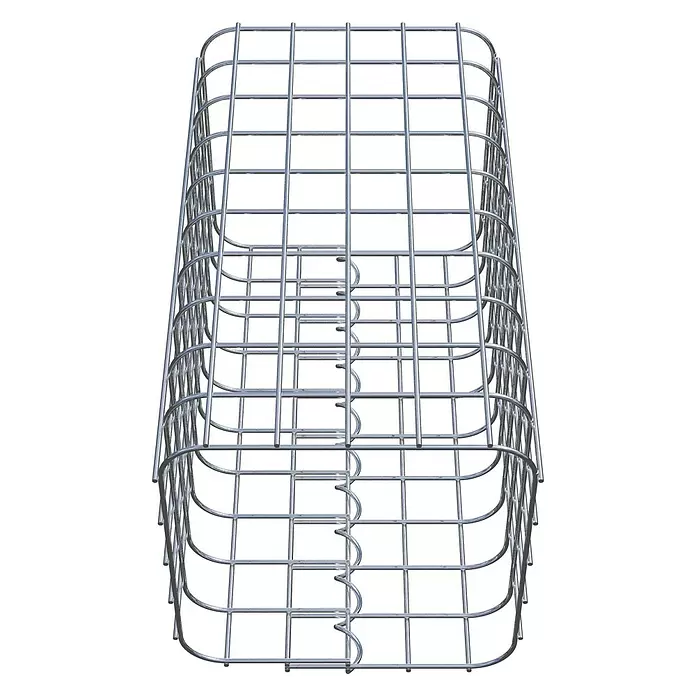 Gabiona Gabionensäule - 27 x 27 x 50 cm, Stahl, Maschenbreite: 50 mm, Maschenhöhe: 50 mm - Silberfarbener Drahtkorb, stapelbares Design für effiziente Lagerung.