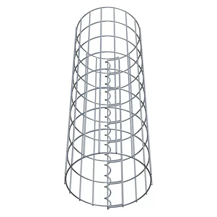 Gabiona Gabionensäule - Durchmesser: 27 cm, Höhe: 80 cm, Stahl, Maschenbreite: 50 mm, Maschenhöhe: 100 mm, Spirale - Zylindrischer Metallgitterkäfig mit innerer Spiralstruktur.