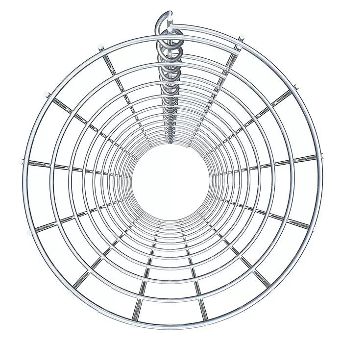 Gabiona Gabionensäule - Durchmesser: 22 cm, Höhe: 120 cm, Stahl, Maschenbreite: 50 mm, Maschenhöhe: 100 mm - Zylindrisches Schutzgitter aus Silbermetall mit Innenspirale, für Belüftung oder Rohrleitung.