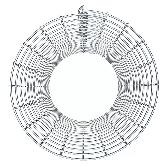 Gabiona Gabionensäule - Durchmesser: 32 cm, Höhe: 70 cm, Stahl, Maschenbreite: 50 mm, Maschenhöhe: 50 mm - Zylindrisches Metallgitter mit Haken, aus glänzenden Silberstangen.