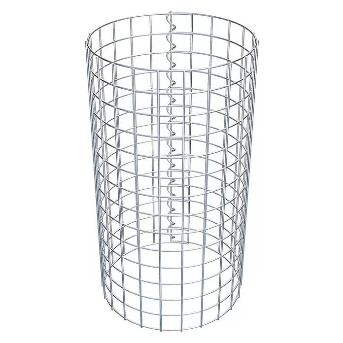 Gabiona Gabionensäule - Durchmesser: 37 cm, Höhe: 70 cm, Stahl, Maschenbreite: 50 mm, Maschenhöhe: 50 mm - Verzinkter Drahtgeflechtzylinder mit Innenspirale.