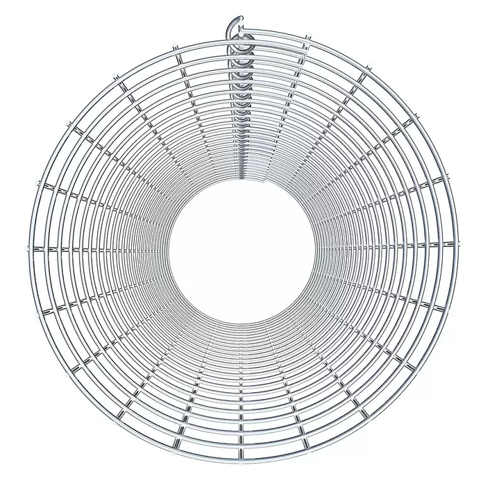 Gabiona Gabionensäule - Durchmesser: 32 cm, Höhe: 120 cm, Stahl, Maschenbreite: 50 mm, Maschenhöhe: 50 mm - Silberfarbenes zylindrisches Metallgitter mit Spiralhaken.