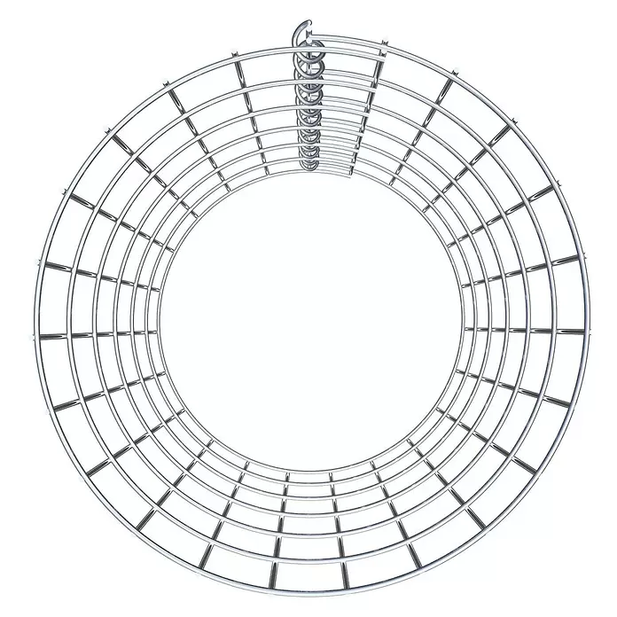 Gabiona Gabionensäule - Durchmesser: 37 cm, Höhe: 60 cm, Stahl, Maschenbreite: 50 mm, Maschenhöhe: 100 mm - Verchromter Metall-Spiralhängekorb-Organizer.