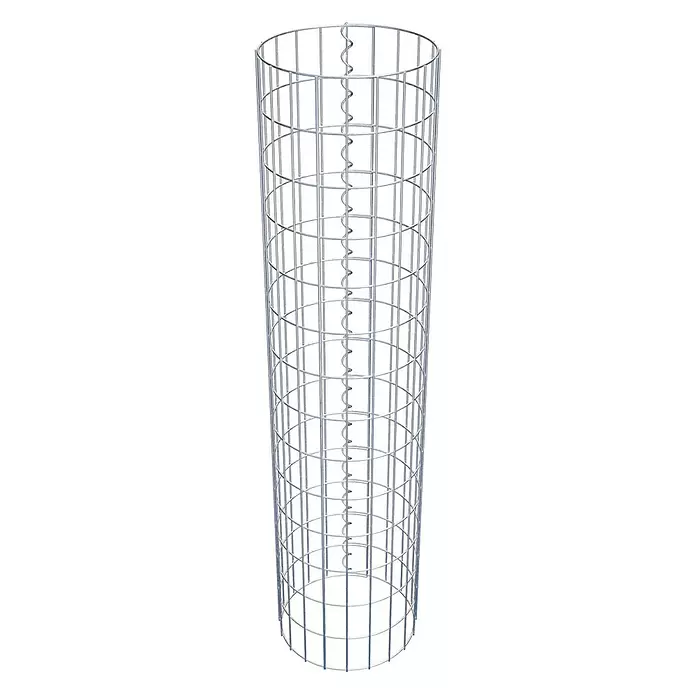 Gabiona Gabionensäule - Durchmesser: 32 cm, Höhe: 140 cm, Stahl, Maschenbreite: 50 mm, Maschenhöhe: 100 mm - Zylindrischer Metallgitterkäfig mit Spiralverbindung, geeignet für Gabionen oder Pflanzenstützen.