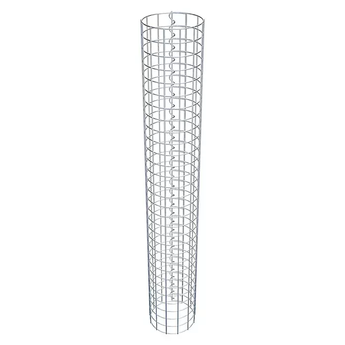 Gabiona Gabionensäule - Durchmesser: 22 cm, Höhe: 150 cm, Stahl, Maschenbreite: 50 mm, Maschenhöhe: 50 mm - Zylindrischer Pflanzenstützkäfig aus Metall mit innerer Spiralführung.