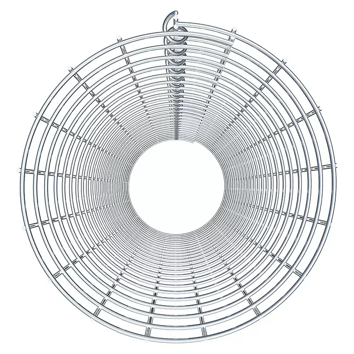 Gabiona Gabionensäule - Durchmesser: 27 cm, Höhe: 120 cm, Stahl, Maschenbreite: 50 mm, Maschenhöhe: 50 mm - Zylindrisches spiralförmiges Metallgestell, silberfarben.