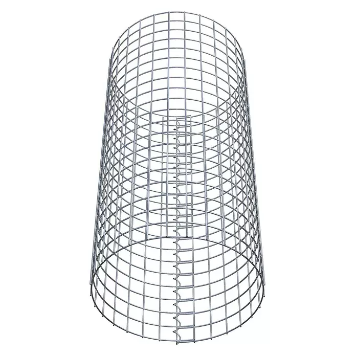 Gabiona Gabionensäule - Durchmesser: 47 cm, Höhe: 100 cm, Stahl, Maschenbreite: 50 mm, Maschenhöhe: 50 mm - Zylindrischer Baumschutz aus verzinktem Drahtgitter mit Schutzgitter innen.