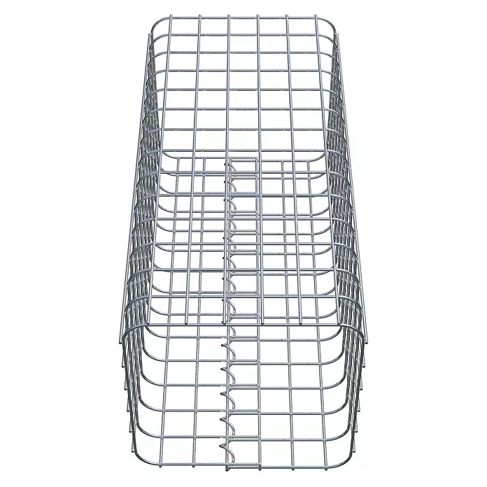 Gabiona Gabionensäule - 32 x 32 x 70 cm, Stahl, Maschenbreite: 50 mm, Maschenhöhe: 50 mm - Rechteckiger Gabionenkorb aus silbernem Metallgitter.