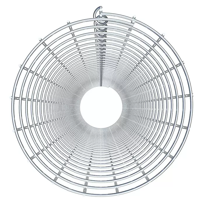 Gabiona Gabionensäule - Durchmesser: 27 cm, Höhe: 170 cm, Stahl, Maschenbreite: 50 mm, Maschenhöhe: 50 mm - Silbernes, zylindrisches Drahtgitter mit einer zentralen Spirale.