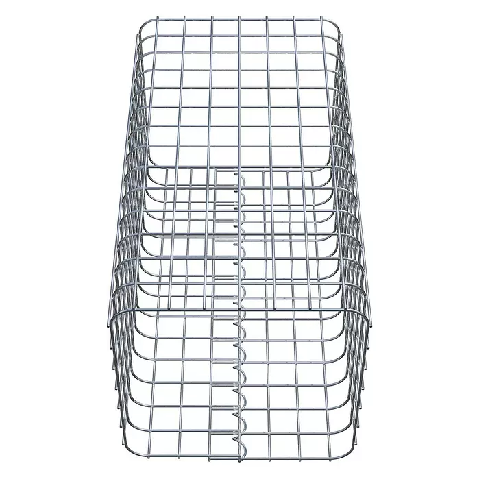Gabiona Gabionensäule - 42 x 42 x 70 cm, Stahl, Maschenbreite: 50 mm, Maschenhöhe: 50 mm - Rechteckiger silberner Metallgitterkorb.
