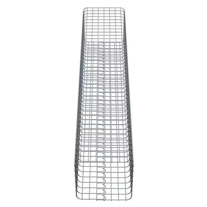 Gabiona Gabionensäule - 37 x 37 x 190 cm, Stahl, Maschenbreite: 50 mm, Maschenhöhe: 50 mm - Rechteckiger Gabionenkorb aus grauem Metalldraht.