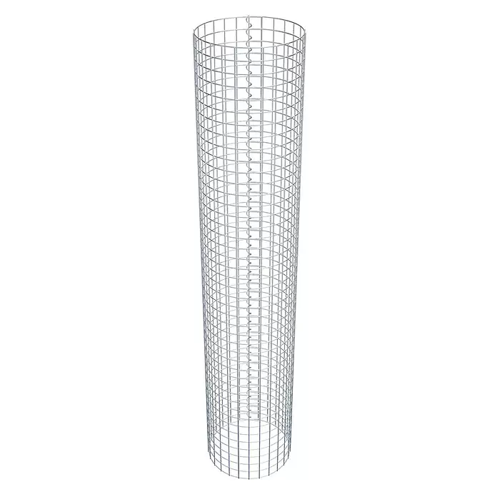 Gabiona Gabionensäule - Durchmesser: 42 cm, Höhe: 220 cm, Stahl, Maschenbreite: 50 mm, Maschenhöhe: 50 mm - Zylindrischer Gabionenkorb aus verzinktem Drahtgeflecht zur Steinbefüllung.