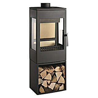 Haas+Sohn Kaminofen Wien-II easy (6 kW, Raumheizvermögen: 140 m³, Verkleidung: Stahl, Schwarz)