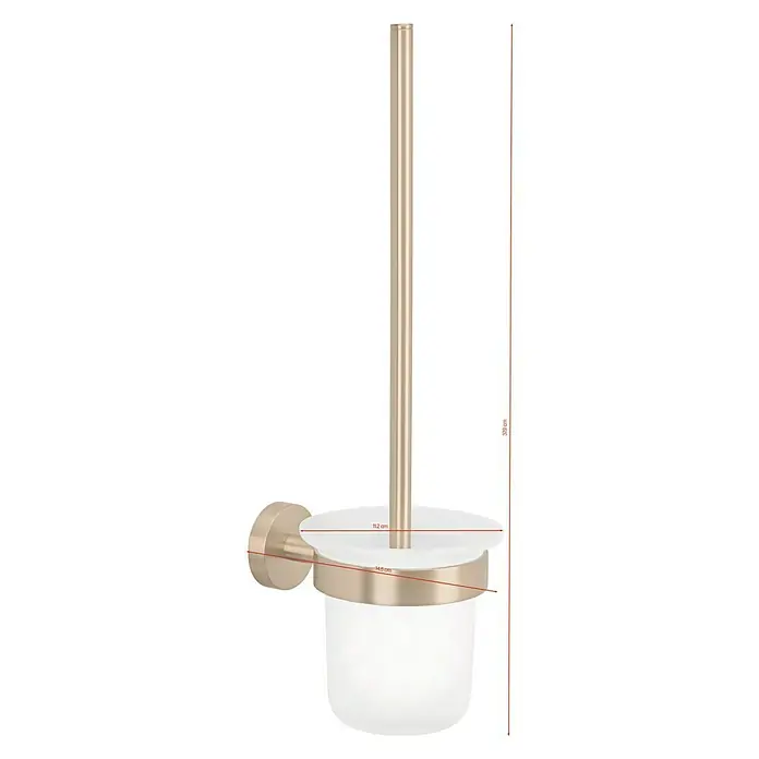 Tesa Moon WC-Bürstengarnitur - Mit Halterung, Metall, Bronze - Dieser Toilettenbürstenhalter aus Metall in Goldoptik und mit Glas ist ein praktisches und stilvolles Accessoire für jedes Badezimmer.