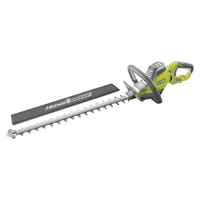 Ryobi Elektro-Heckenschere RHT8165RL - 800 W, Schnittlänge: 65 cm - Bild einer Ryobi Heckenschere mit HEDGESWEEP Aufsatz, perfekt für den Gartenschnitt.