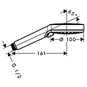 Hansgrohe Crometta Handdouche Vario (Aantal functies: 2, Diameter: 10 cm, Wit/Chroom)