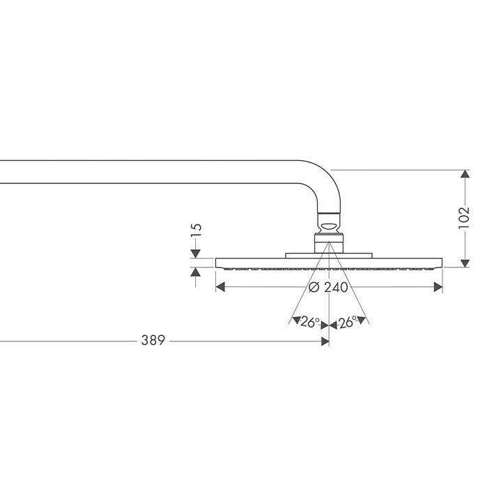 Hansgrohe Kopfbrausen-Set Raindance S 240 (Durchmesser: 24 cm, 18 l/min bei 3 bar, Wandmontage, Chrom)