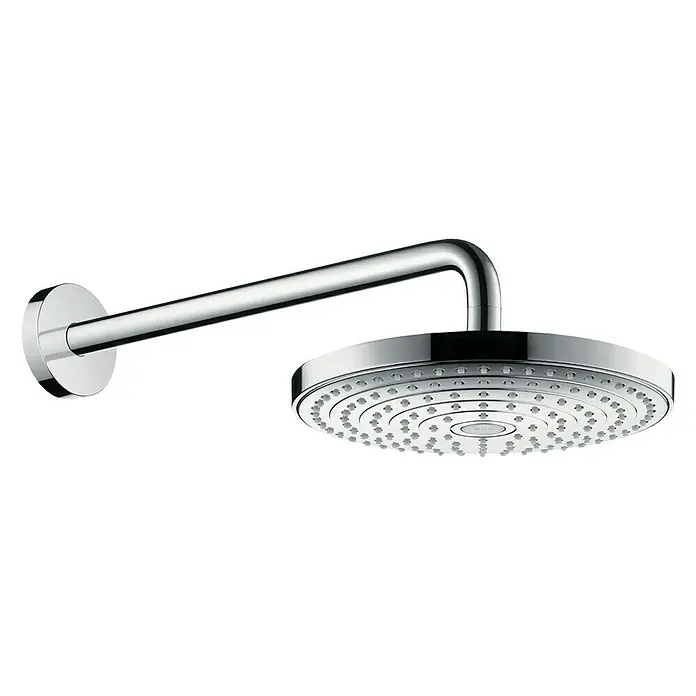 Hansgrohe Kopfbrausen-Set Raindance Select S 240 - Durchmesser: 24 cm, 17 l/min, Wandmontage, Chrom - Chrom-Regenbrause mit Wandarm. Diese luxuriöse Duschkopf-Garnitur verspricht ein entspannendes Duscherlebnis.