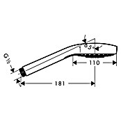 Hansgrohe Handbrause Croma Select S (Anzahl Funktionen: 3, Durchmesser: 11 cm, Weiß/Chrom)