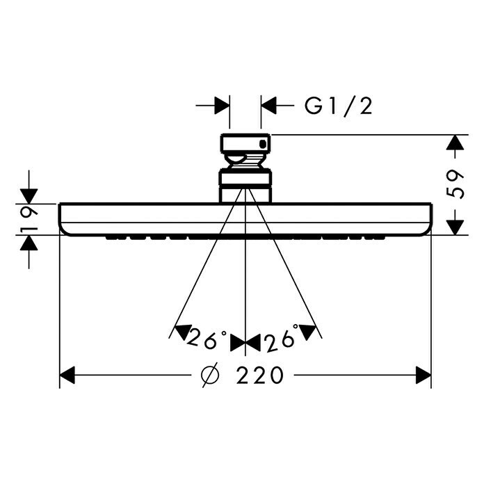 Hansgrohe Kopfbrause Croma 220Durchmesser: 22 cm, Anzahl Funktionen: 1 Stk., Chrom Unknown