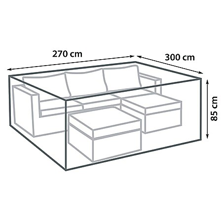 Sunfun Funda protectora para conjunto de jardín (L x An x Al: 270 x 300 x 85 cm, Plástico)