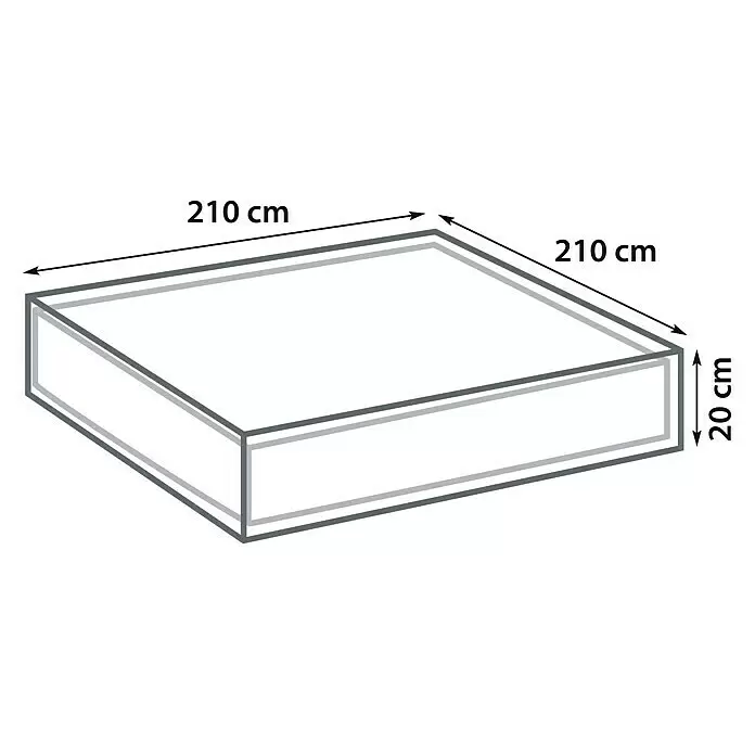 Sunfun Sandkasten-Schutzhülle - L x B x H: 210 x 210 x 20 cm, Polyester Oxford 420D, 160 g/m², Anthrazit