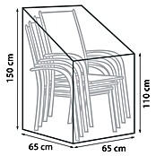 Sunfun Stapelsessel-Schutzhülle (Größe: 65 x 65 x 150/100 cm, Schwarz)