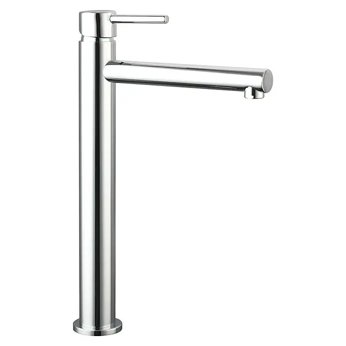 IO Grifo de lavabo alto Mio - Cromo, Brillante - Elegante grifo de cromo. Diseño contemporáneo para lavabos y baños elegantes. Fabricación de alta calidad y acabado brillante.