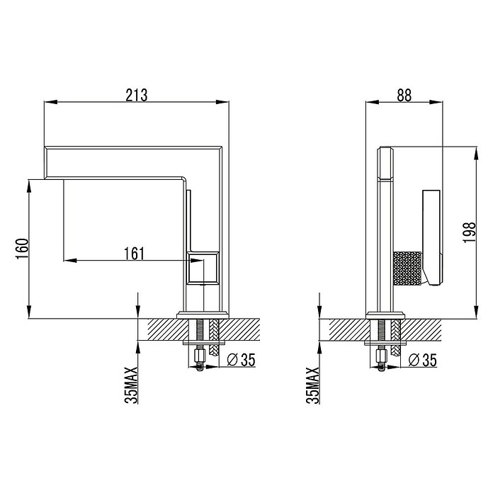 IO Grifo de lavabo Paladio (Cromo, Brillante) | BAUHAUS
